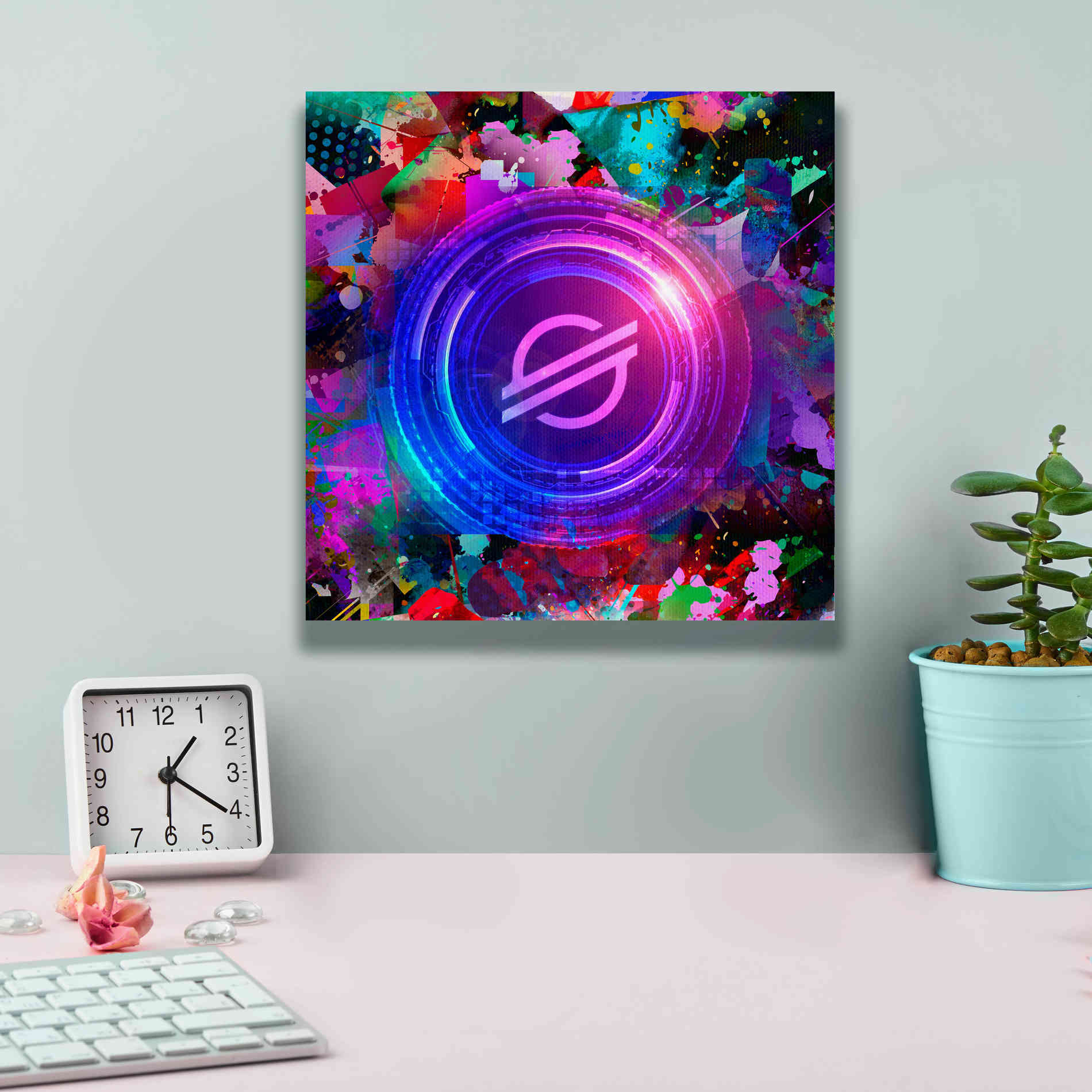 'XLM Stellar Crypto,' Canvas Wall Art,12 x 12