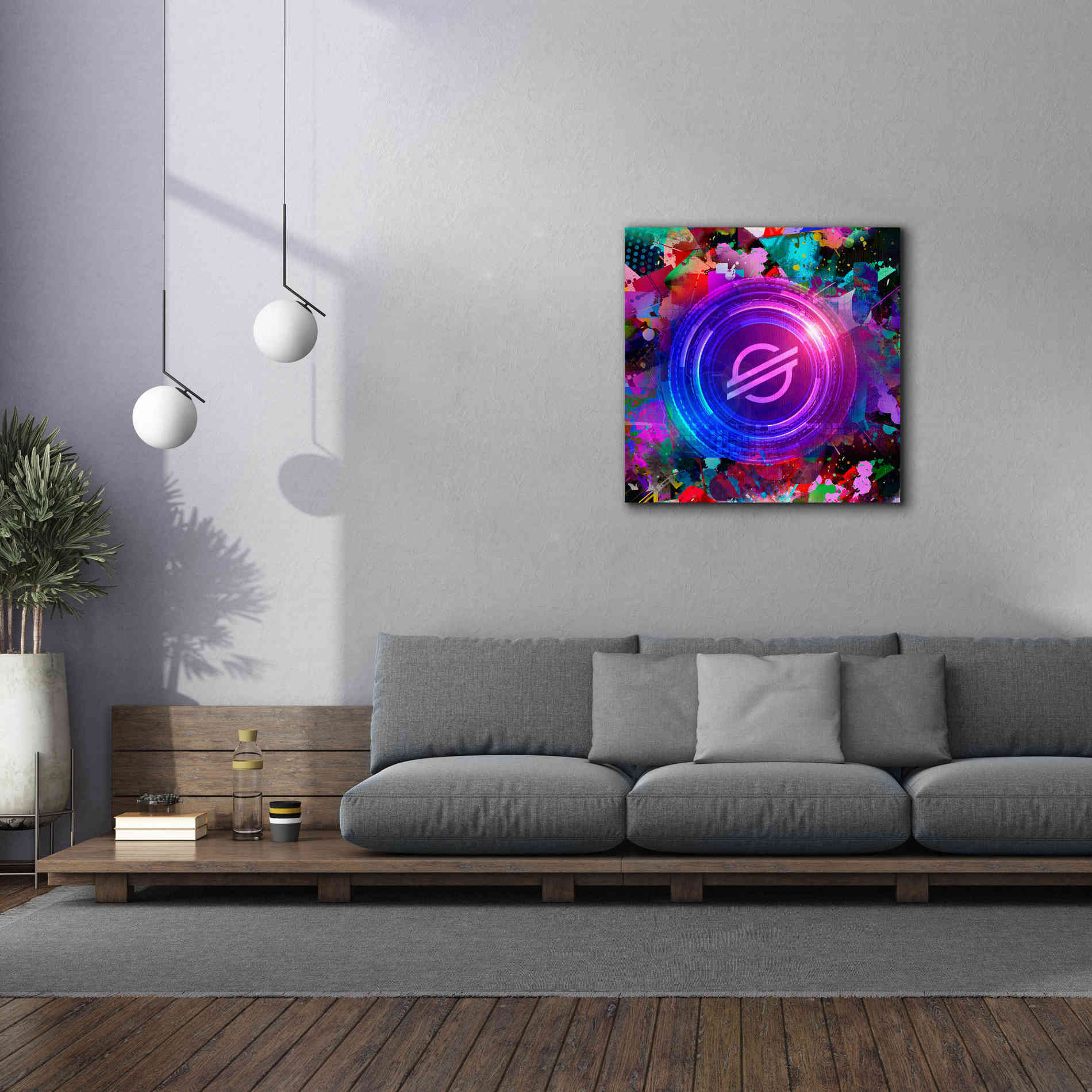 'XLM Stellar Crypto,' Canvas Wall Art,37 x 37