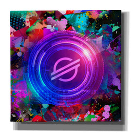 'XLM Stellar Crypto,' Canvas Wall Art,12x12x1.1x0,18x18x1.1x0,26x26x1.74x0,37x37x1.74x0