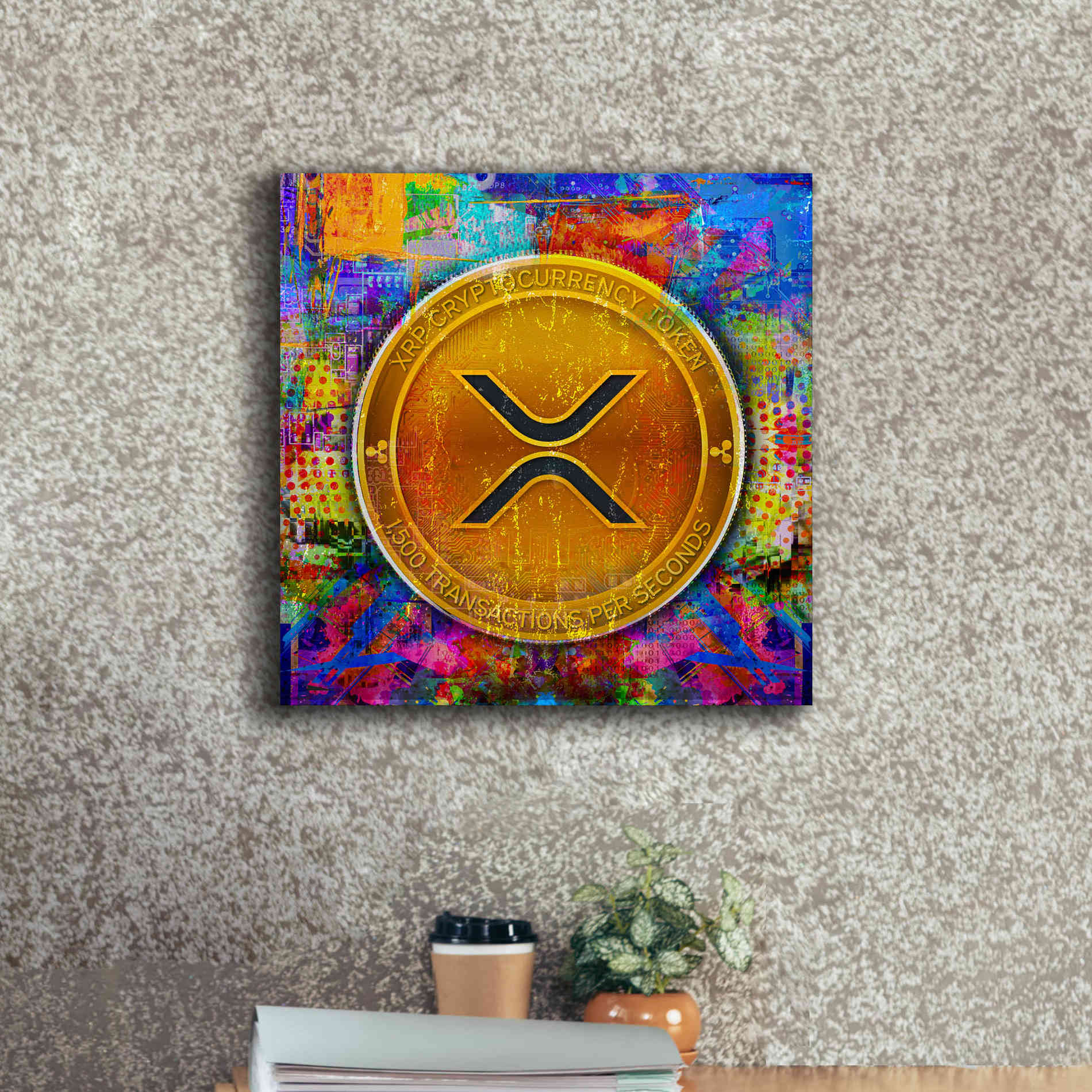 'XRP Crypto,' Canvas Wall Art,18 x 18