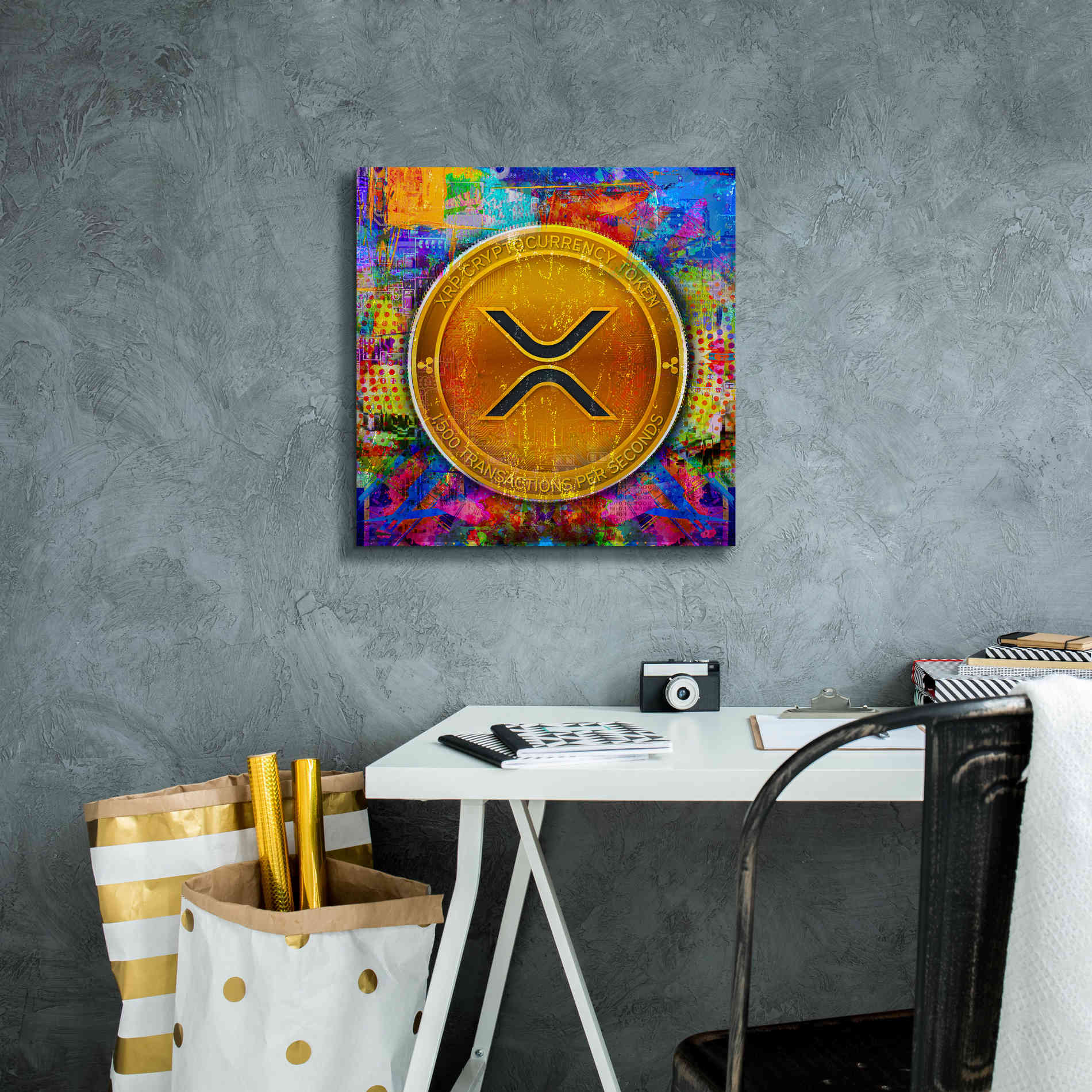 'XRP Crypto,' Canvas Wall Art,18 x 18