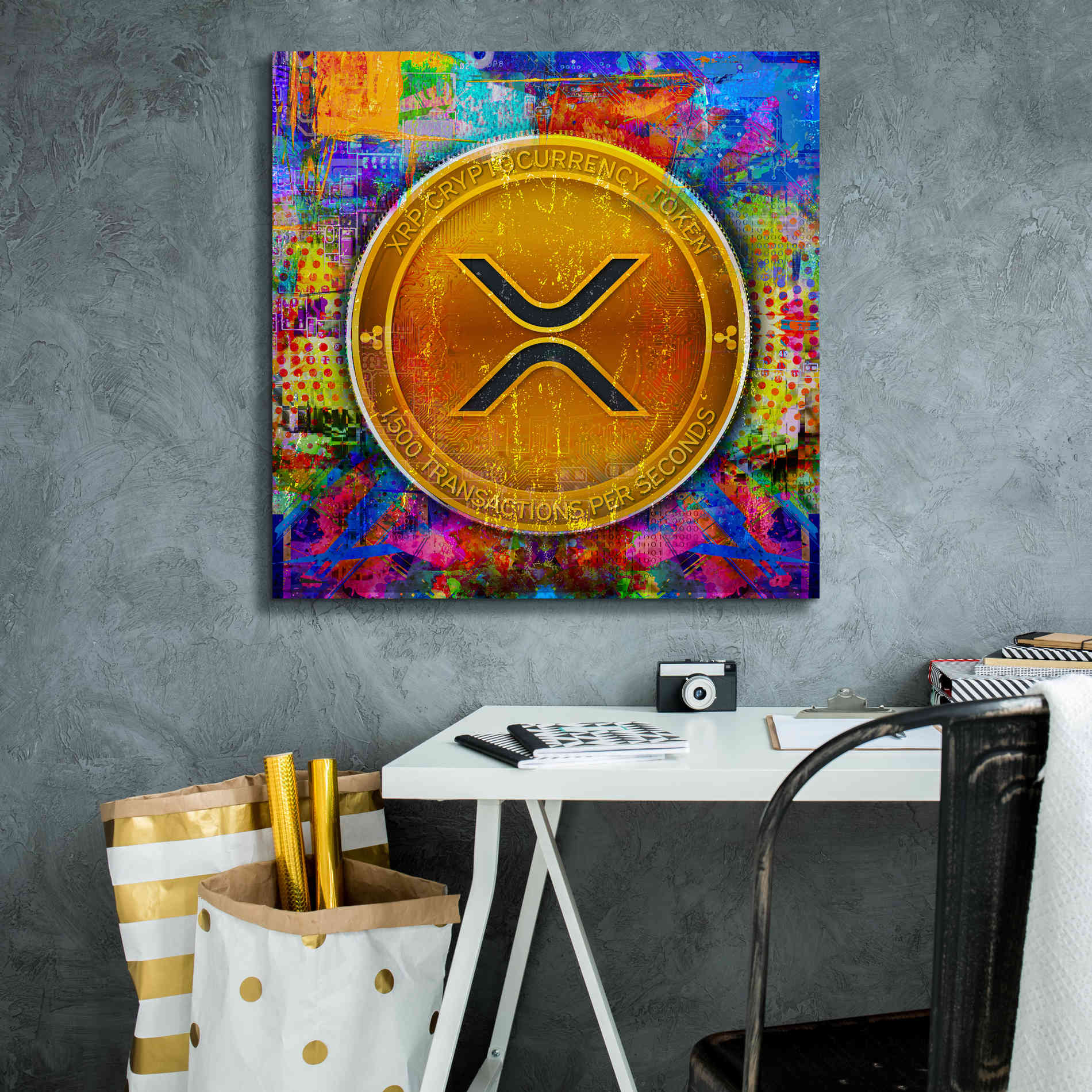 'XRP Crypto,' Canvas Wall Art,26 x 26