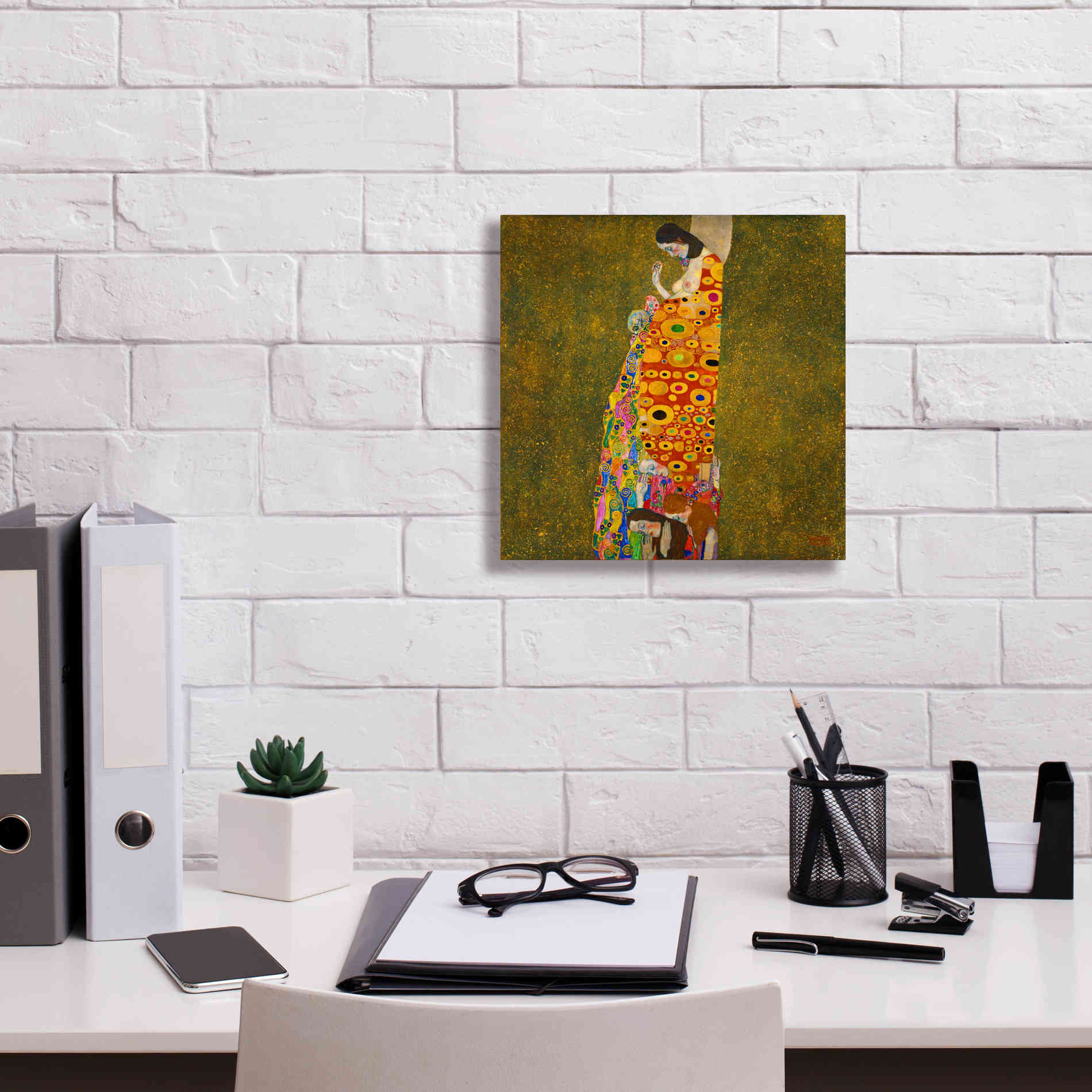 Epic Art 'Hope II' by Gustav Klimt, Canvas Wall Art,12 x 12