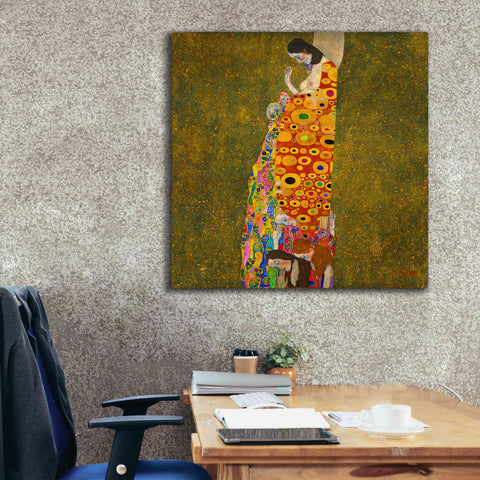 Image of Epic Art 'Hope II' by Gustav Klimt, Canvas Wall Art,37 x 37