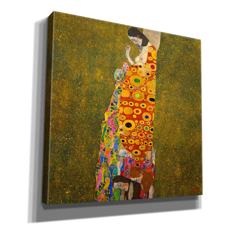 Image of Epic Art 'Hope II' by Gustav Klimt, Canvas Wall Art,12x12x1.1x0,18x18x1.1x0,26x26x1.74x0,37x37x1.74x0