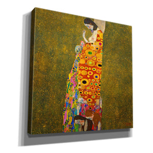 Epic Art 'Hope II' by Gustav Klimt, Canvas Wall Art,12x12x1.1x0,18x18x1.1x0,26x26x1.74x0,37x37x1.74x0