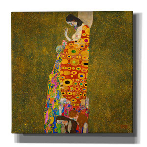 Epic Art 'Hope II' by Gustav Klimt, Canvas Wall Art,12x12x1.1x0,18x18x1.1x0,26x26x1.74x0,37x37x1.74x0
