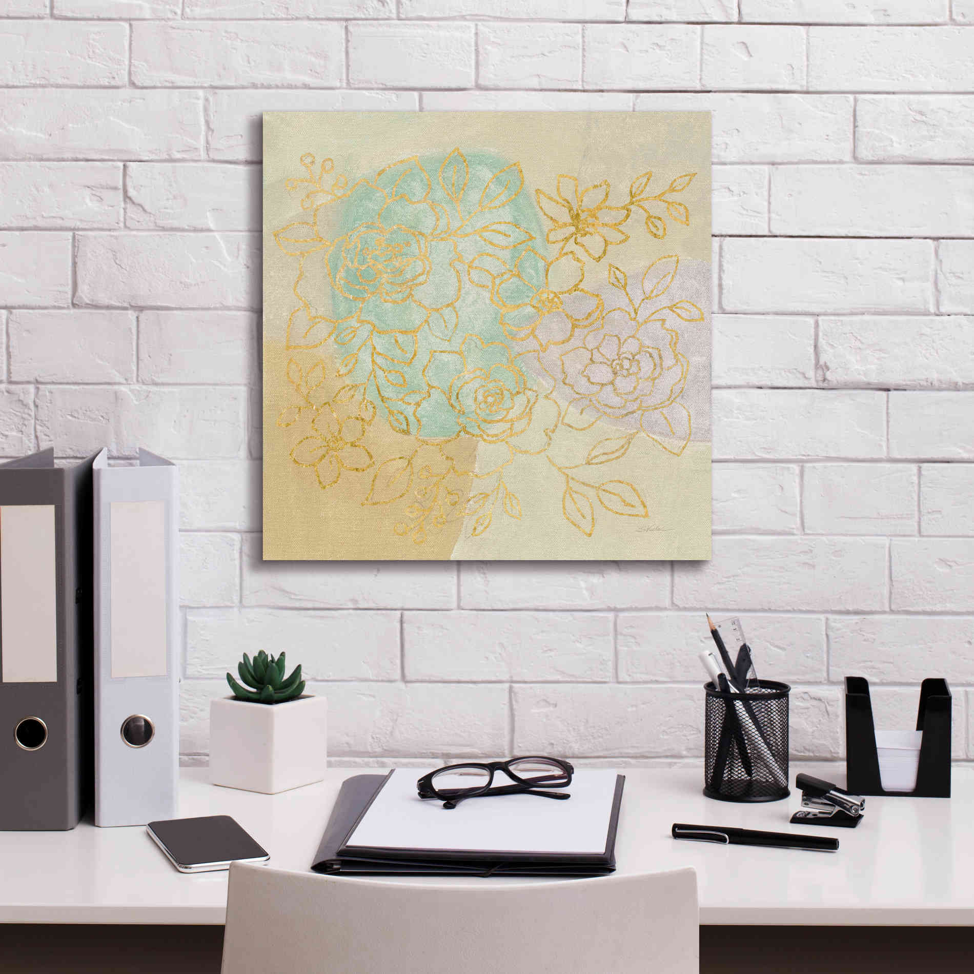 Epic Art 'Mid Mod Sophisticated Floral I' by Silvia Vassileva, Canvas Wall Art,18 x 18