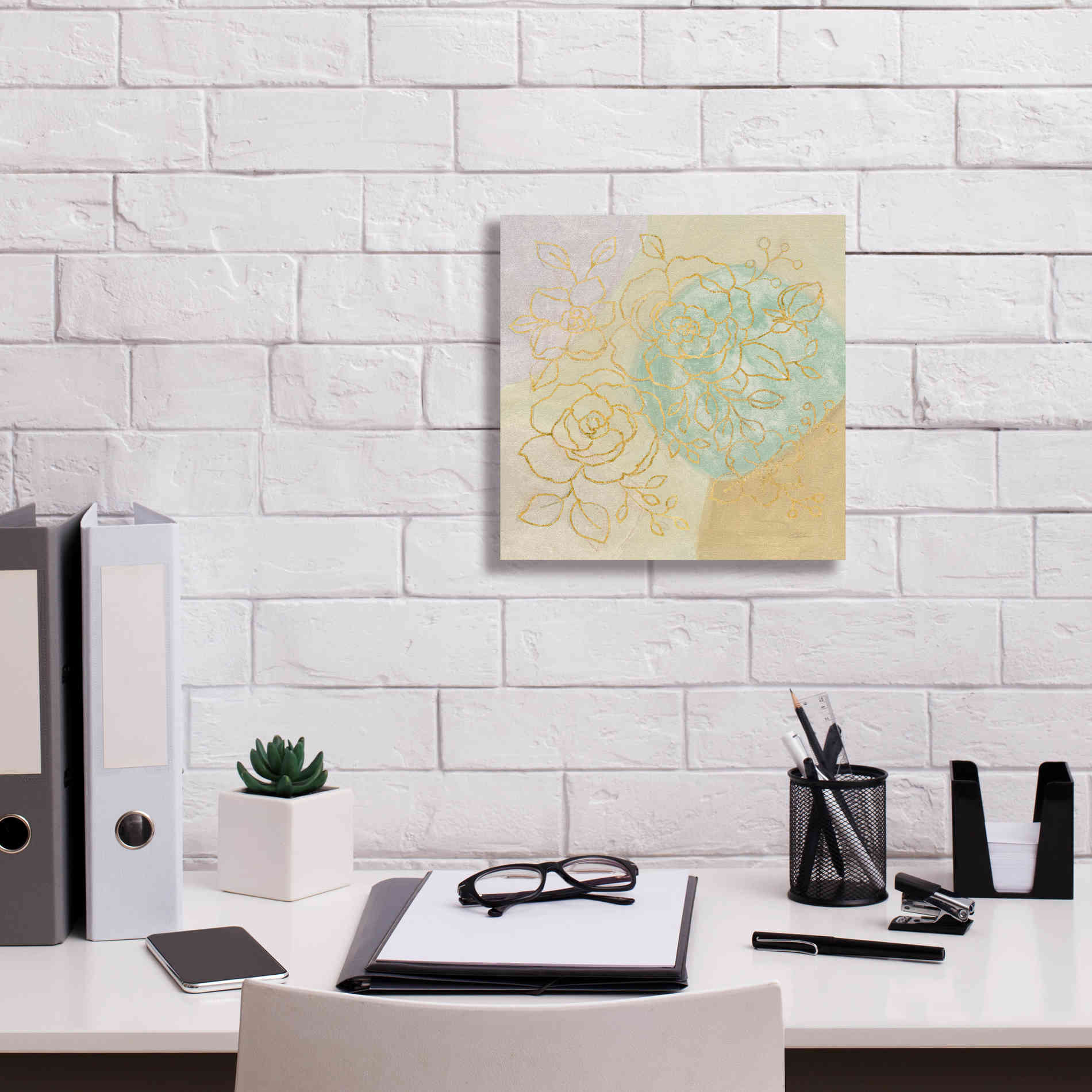 Epic Art 'Mid Mod Sophisticated Floral II' by Silvia Vassileva, Canvas Wall Art,12 x 12