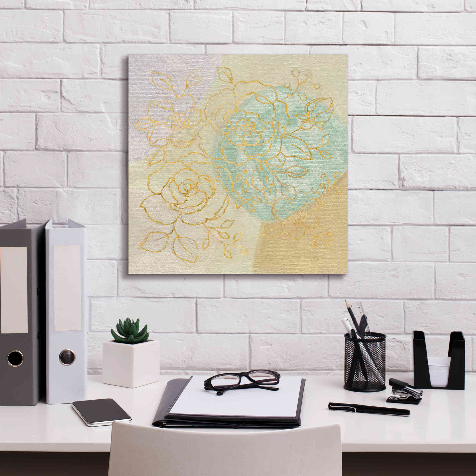 Epic Art 'Mid Mod Sophisticated Floral II' by Silvia Vassileva, Canvas Wall Art,18 x 18