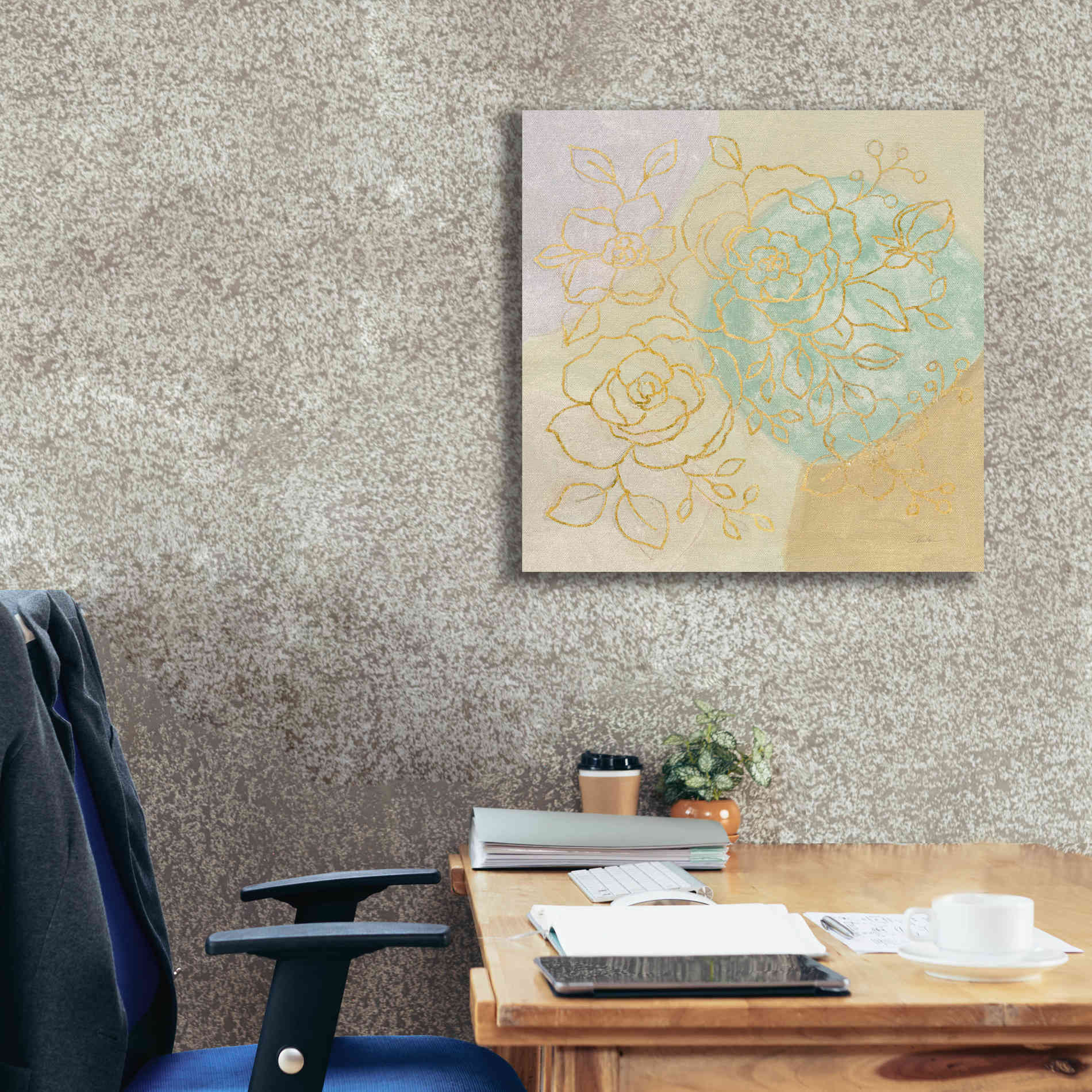 Epic Art 'Mid Mod Sophisticated Floral II' by Silvia Vassileva, Canvas Wall Art,26 x 26