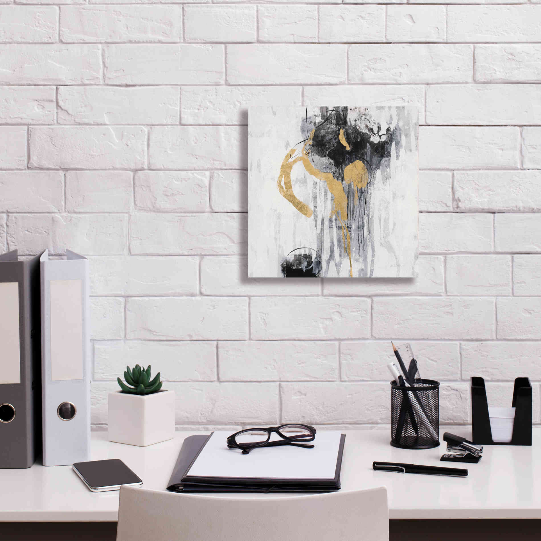 Epic Art 'Golden Rain I' by Silvia Vassileva, Canvas Wall Art,12 x 12