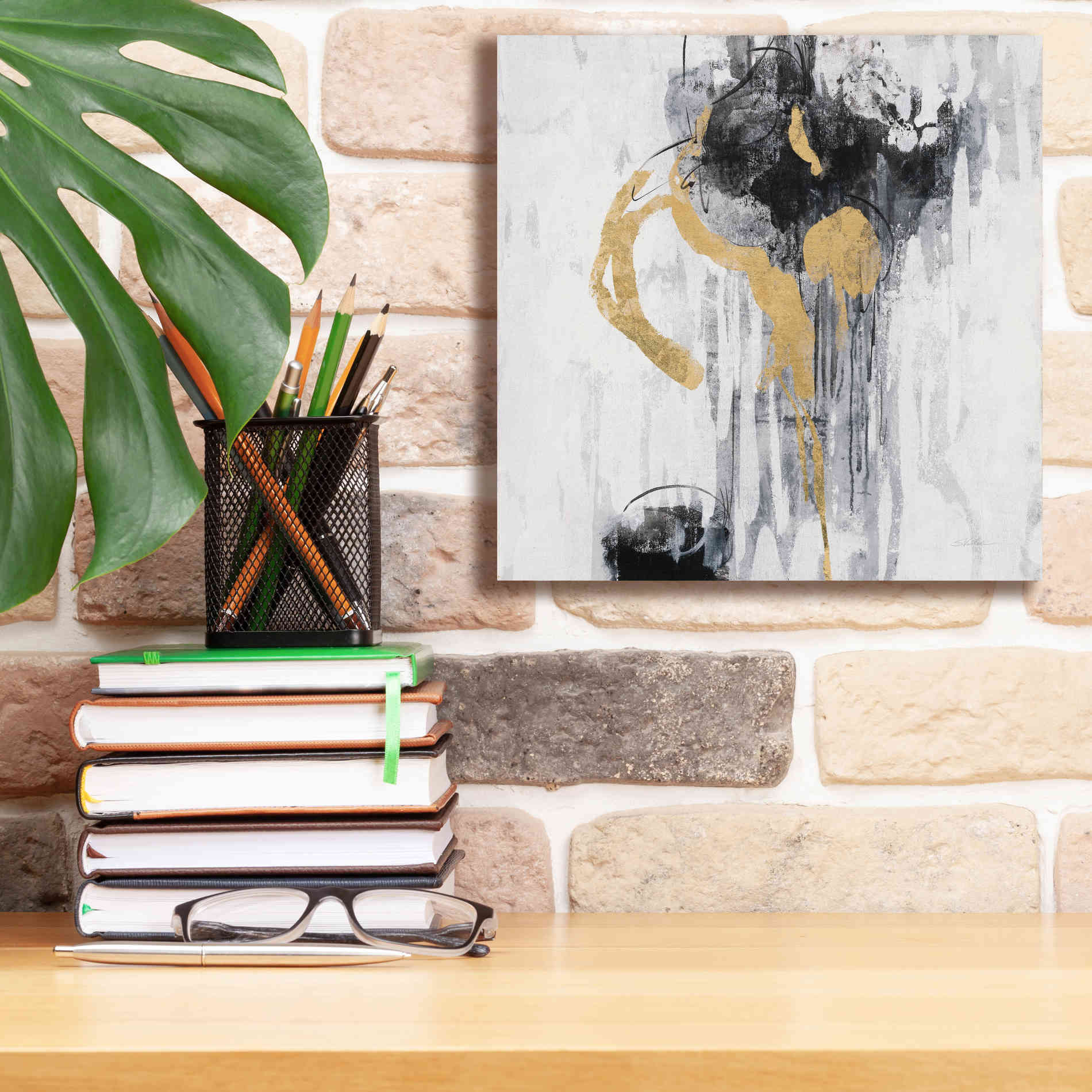 Epic Art 'Golden Rain I' by Silvia Vassileva, Canvas Wall Art,12 x 12