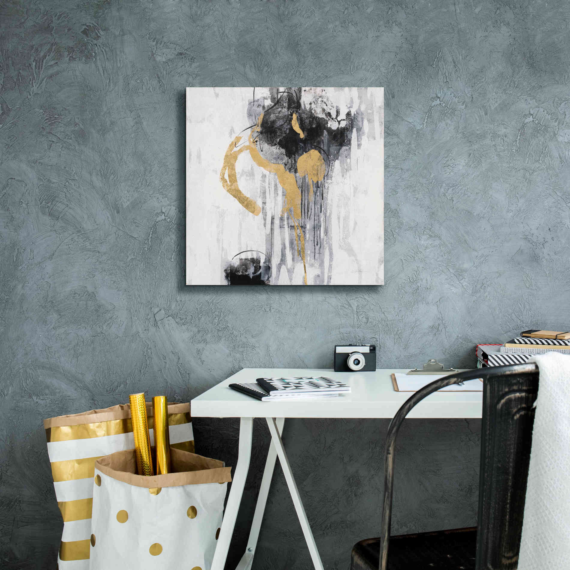 Epic Art 'Golden Rain I' by Silvia Vassileva, Canvas Wall Art,18 x 18