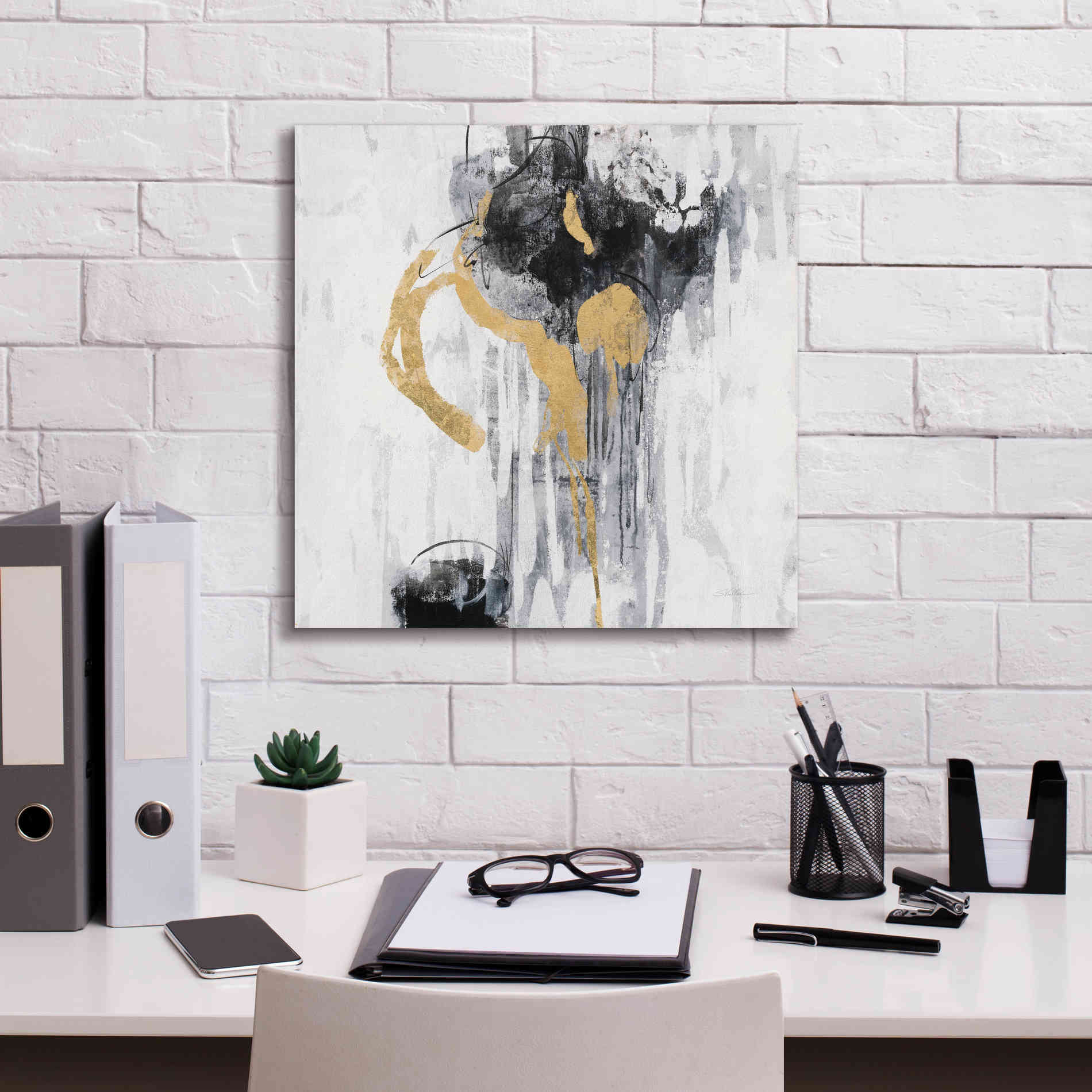 Epic Art 'Golden Rain I' by Silvia Vassileva, Canvas Wall Art,18 x 18