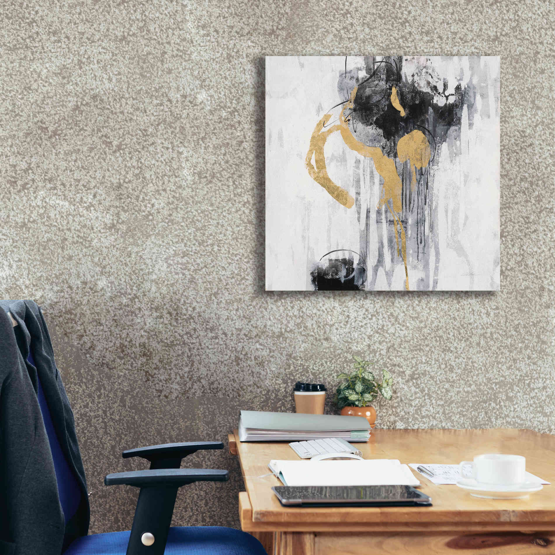 Epic Art 'Golden Rain I' by Silvia Vassileva, Canvas Wall Art,26 x 26