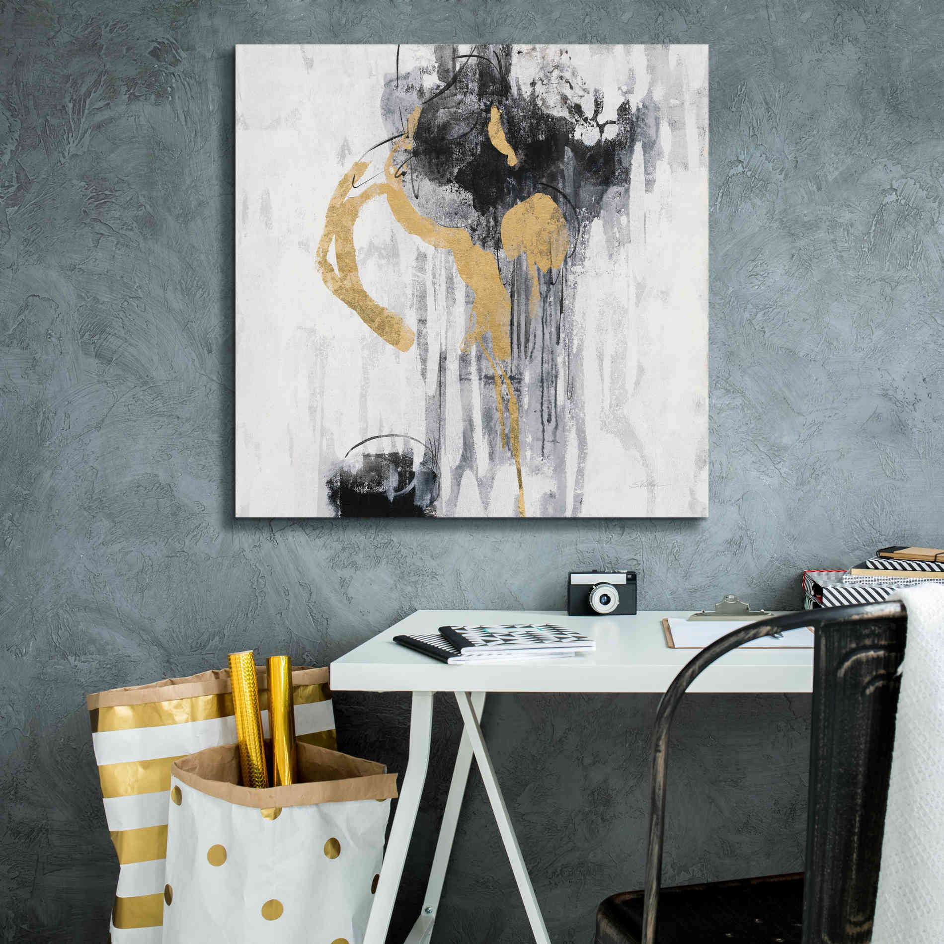 Epic Art 'Golden Rain I' by Silvia Vassileva, Canvas Wall Art,26 x 26