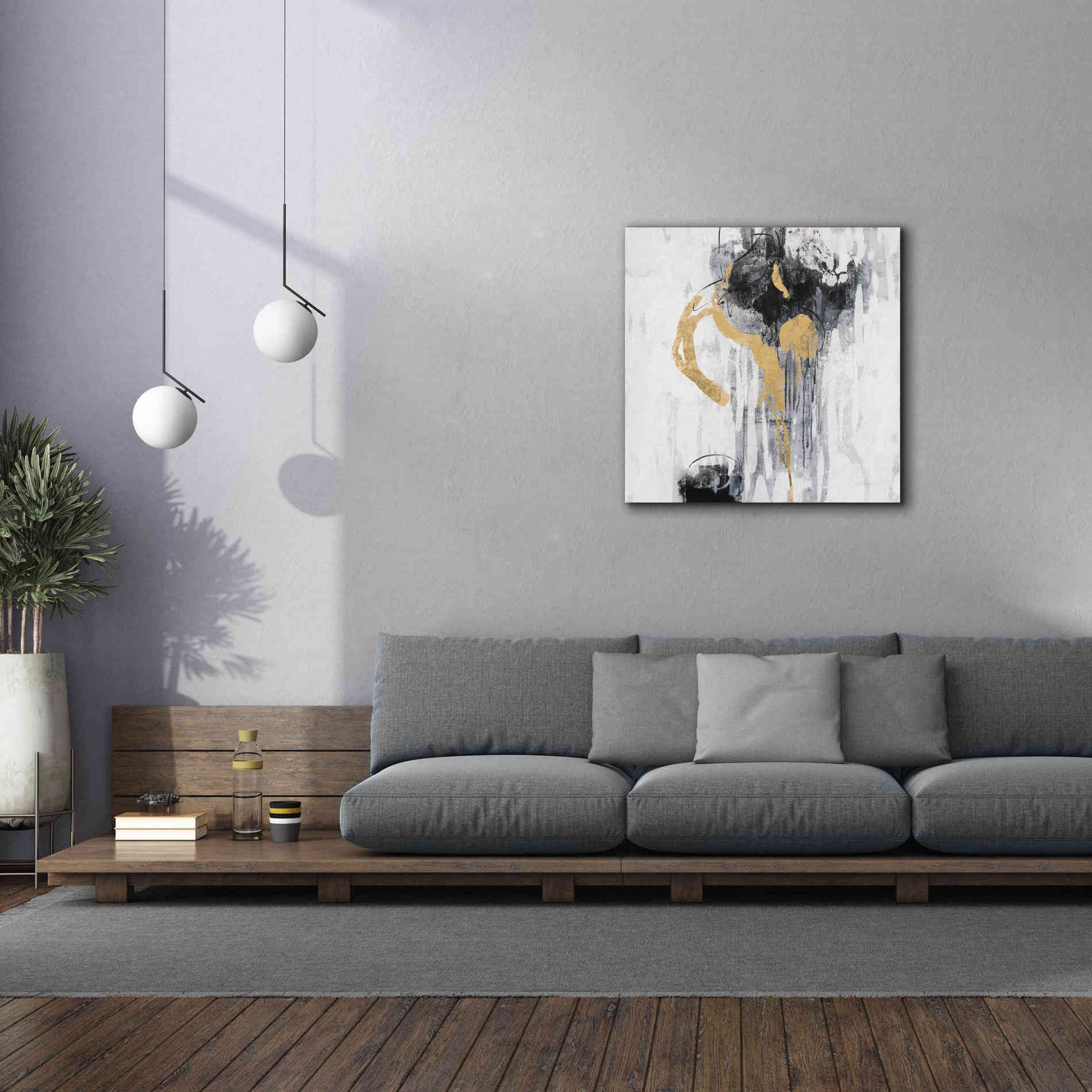 Epic Art 'Golden Rain I' by Silvia Vassileva, Canvas Wall Art,37 x 37