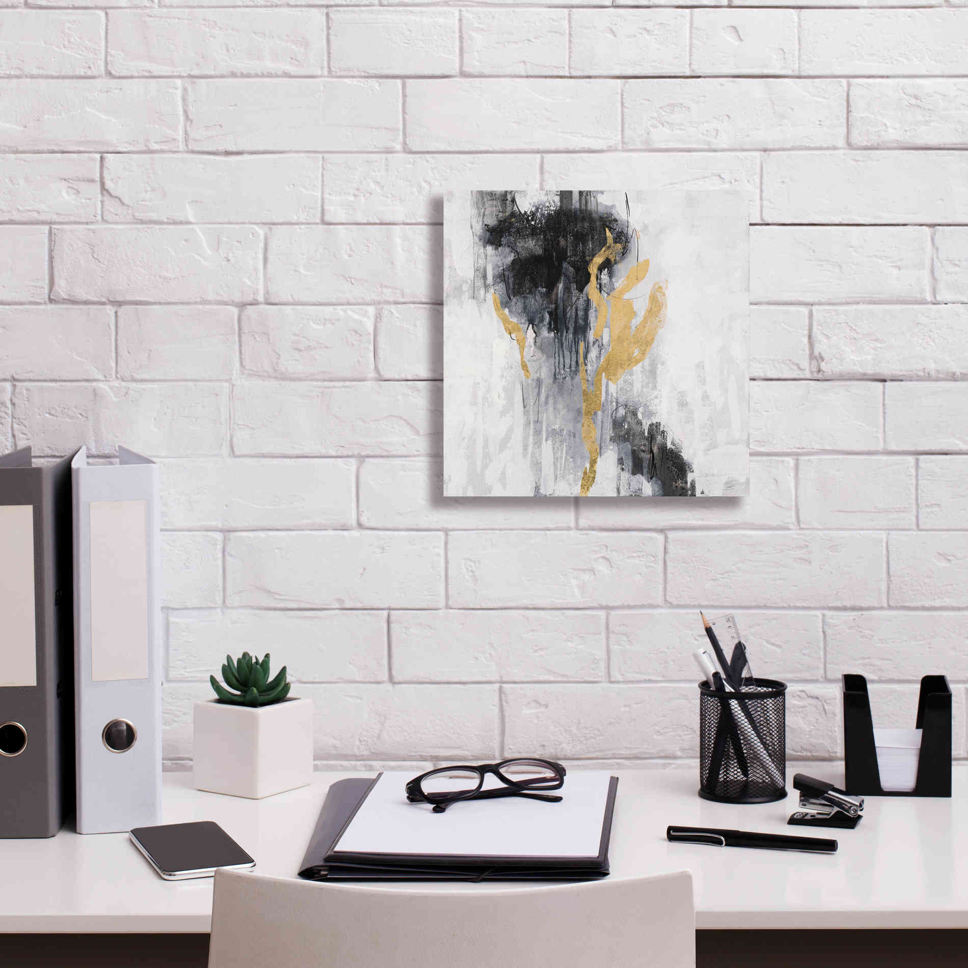 Epic Art 'Golden Rain II' by Silvia Vassileva, Canvas Wall Art,12 x 12