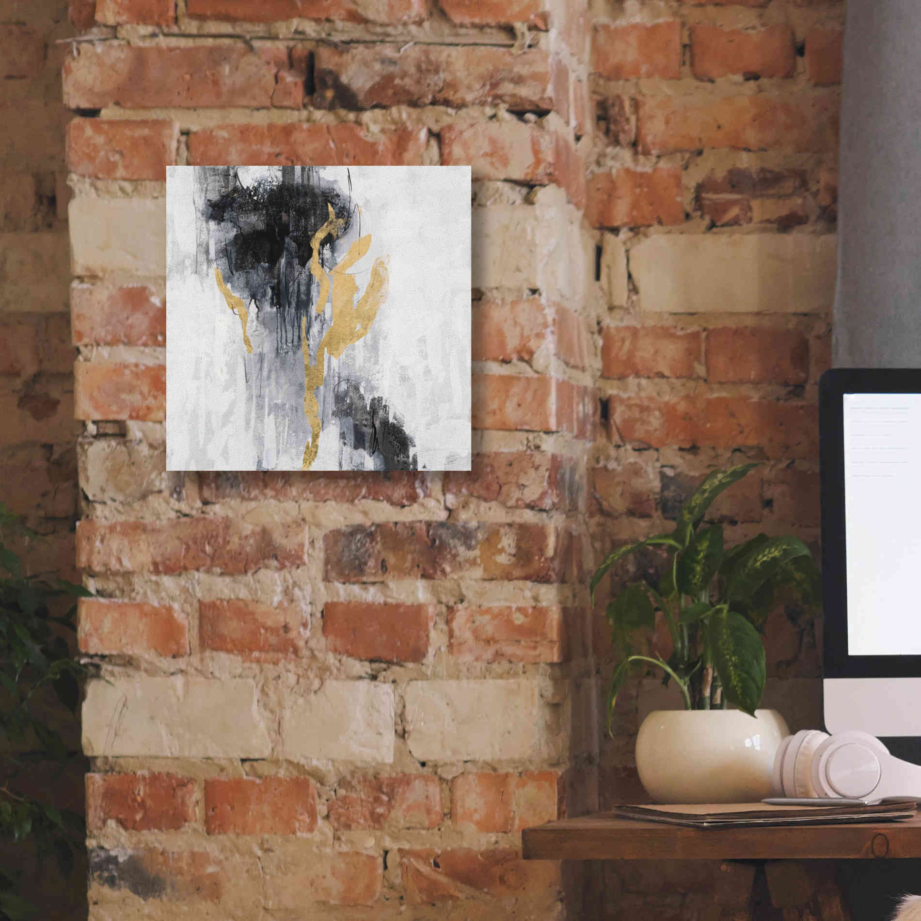 Epic Art 'Golden Rain II' by Silvia Vassileva, Canvas Wall Art,12 x 12