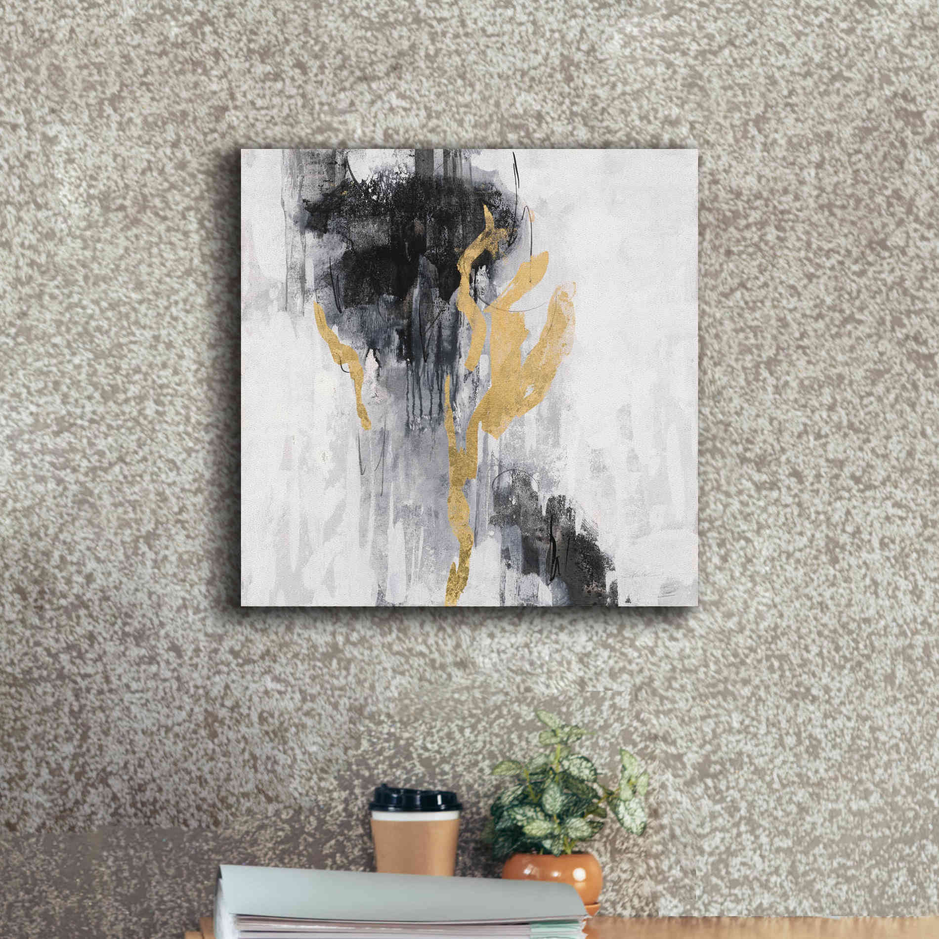 Epic Art 'Golden Rain II' by Silvia Vassileva, Canvas Wall Art,18 x 18