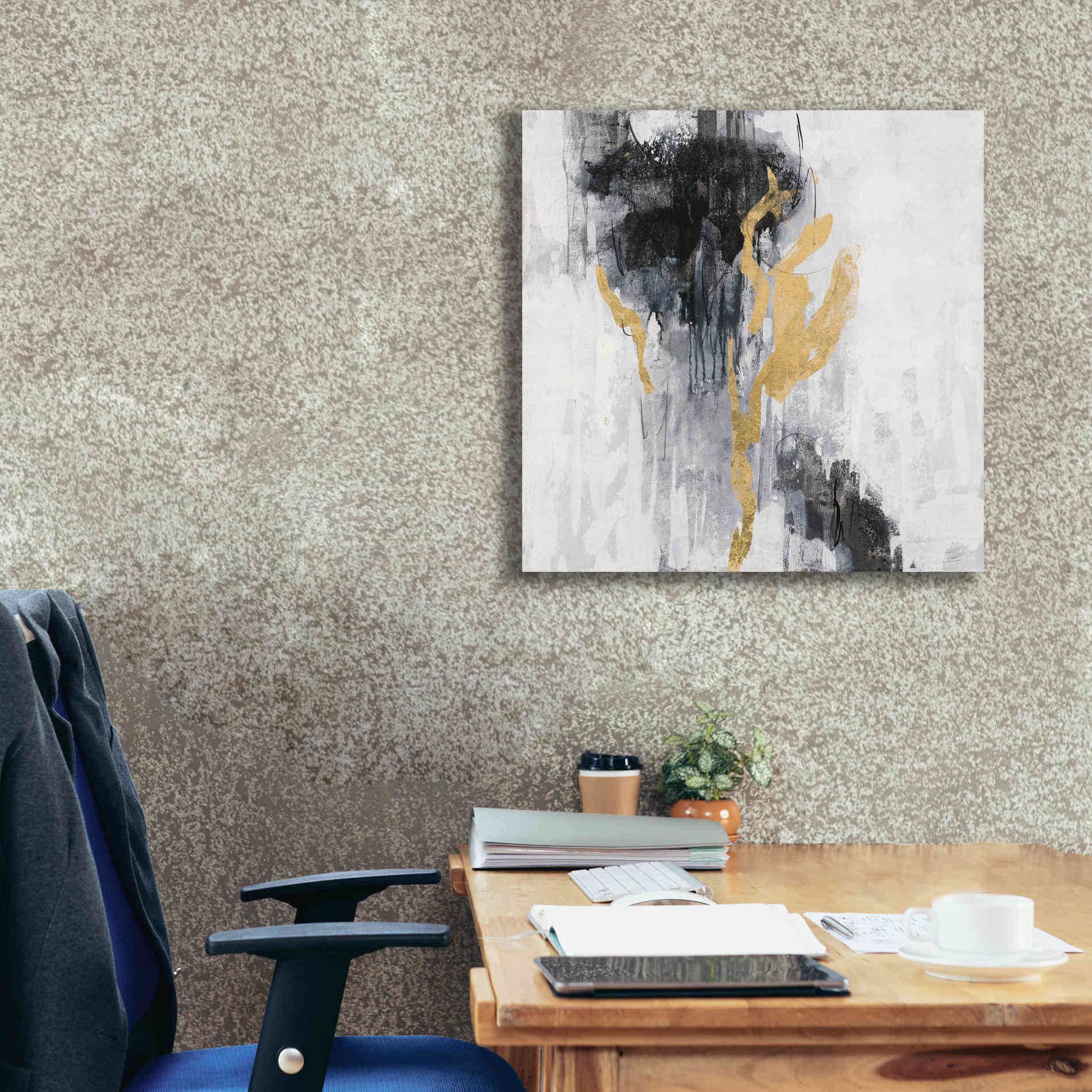 Epic Art 'Golden Rain II' by Silvia Vassileva, Canvas Wall Art,26 x 26