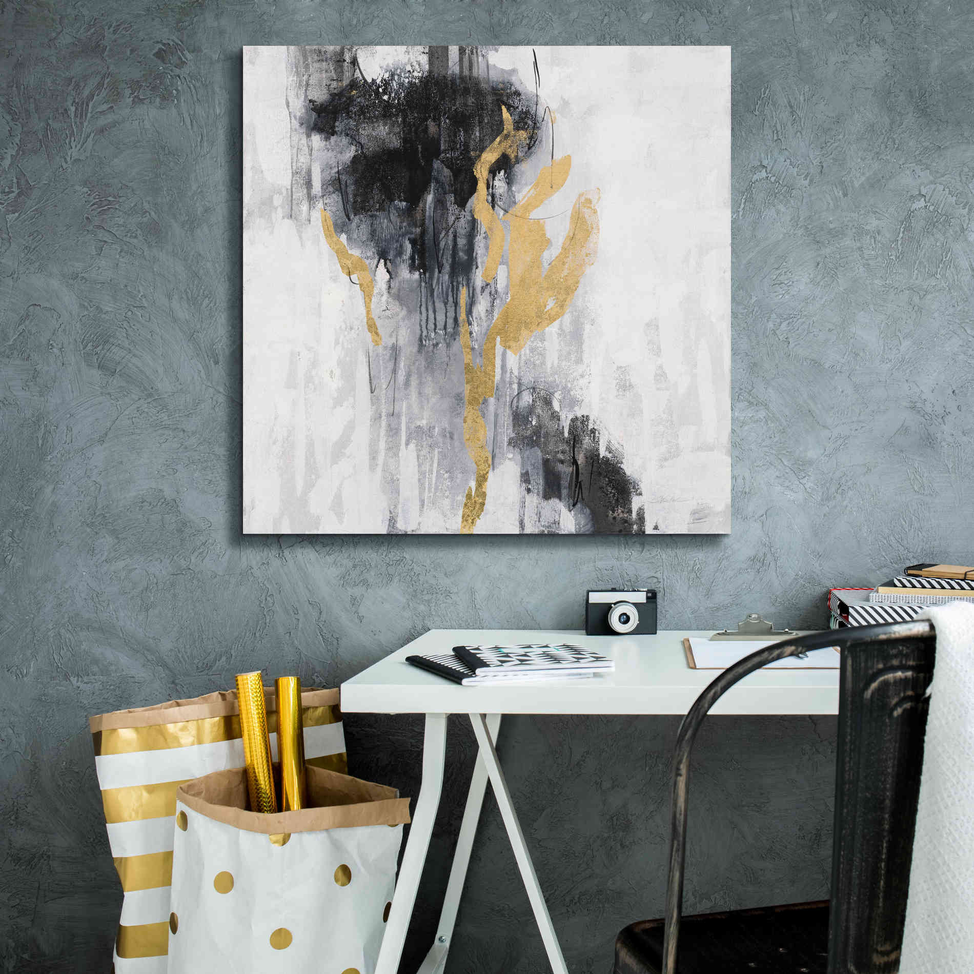 Epic Art 'Golden Rain II' by Silvia Vassileva, Canvas Wall Art,26 x 26