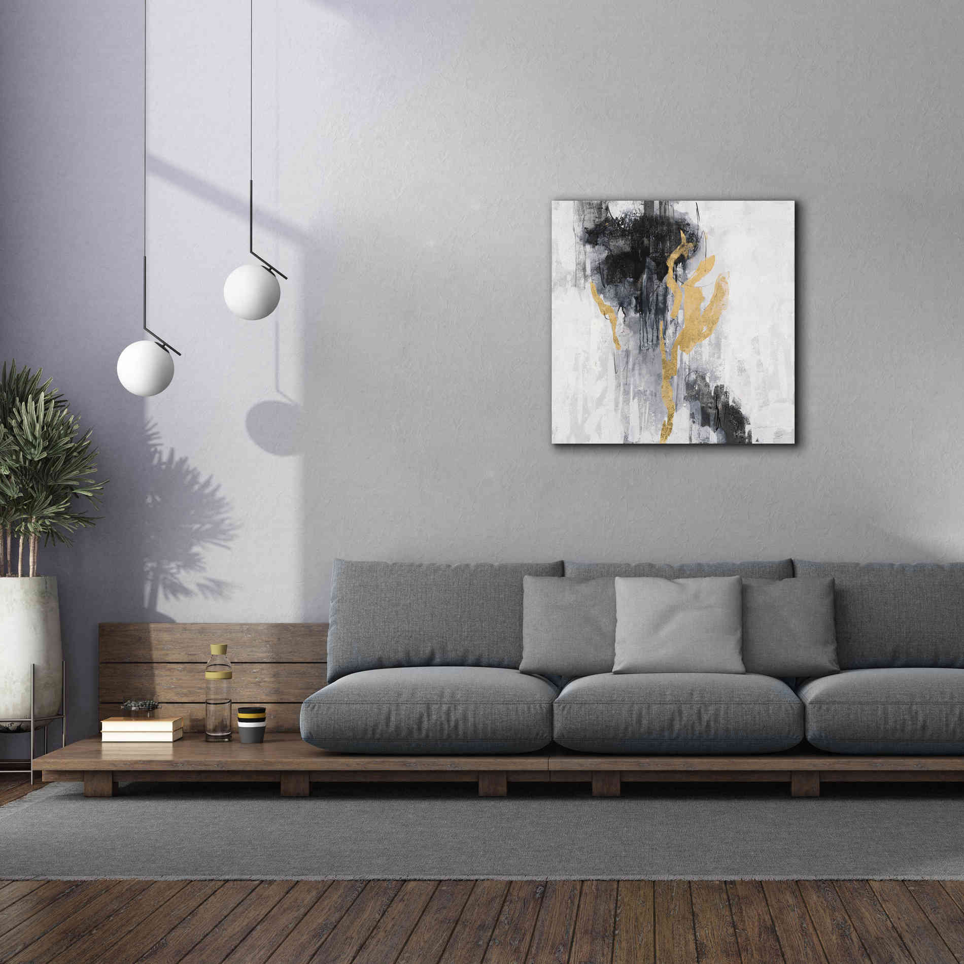 Epic Art 'Golden Rain II' by Silvia Vassileva, Canvas Wall Art,37 x 37