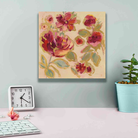 Image of Epic Art 'Gilded Loose Floral I' by Silvia Vassileva, Canvas Wall Art,12 x 12