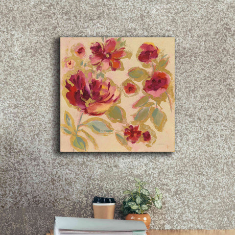 Image of Epic Art 'Gilded Loose Floral I' by Silvia Vassileva, Canvas Wall Art,18 x 18