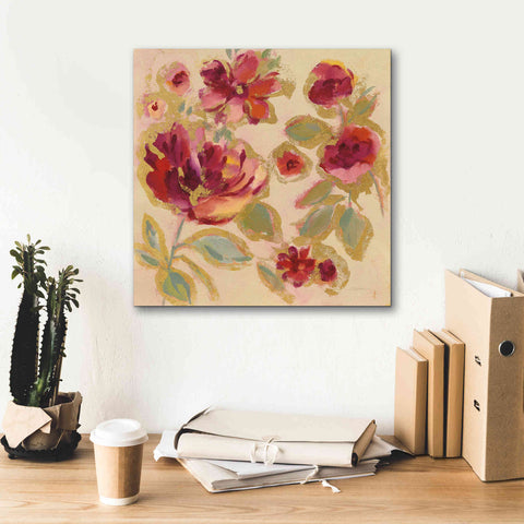 Image of Epic Art 'Gilded Loose Floral I' by Silvia Vassileva, Canvas Wall Art,18 x 18