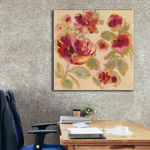 Image of Epic Art 'Gilded Loose Floral I' by Silvia Vassileva, Canvas Wall Art,37 x 37