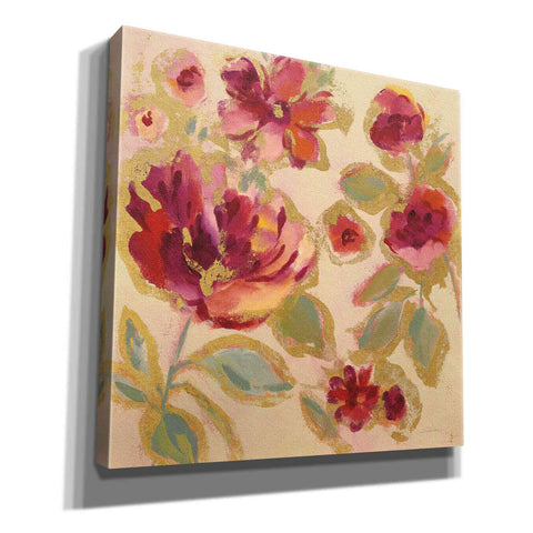 Image of Epic Art 'Gilded Loose Floral I' by Silvia Vassileva, Canvas Wall Art,12x12x1.1x0,18x18x1.1x0,26x26x1.74x0,37x37x1.74x0