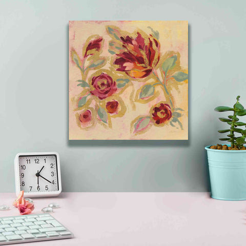 Image of Epic Art 'Gilded Loose Floral II' by Silvia Vassileva, Canvas Wall Art,12 x 12