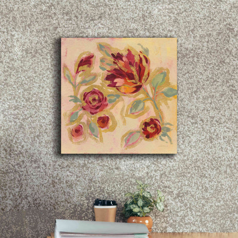 Image of Epic Art 'Gilded Loose Floral II' by Silvia Vassileva, Canvas Wall Art,18 x 18