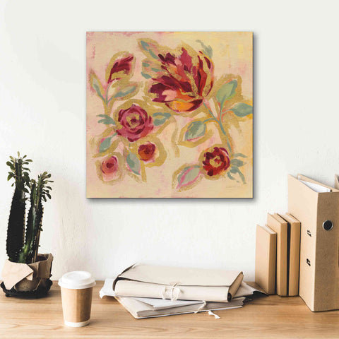 Image of Epic Art 'Gilded Loose Floral II' by Silvia Vassileva, Canvas Wall Art,18 x 18