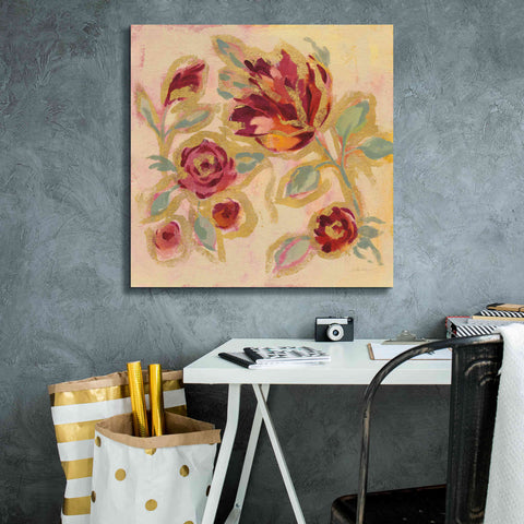 Image of Epic Art 'Gilded Loose Floral II' by Silvia Vassileva, Canvas Wall Art,26 x 26