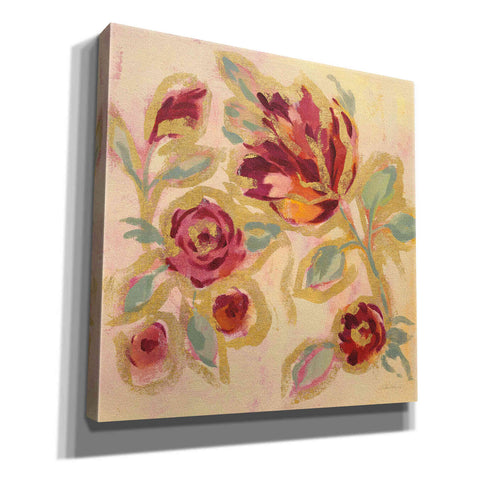 Image of Epic Art 'Gilded Loose Floral II' by Silvia Vassileva, Canvas Wall Art,12x12x1.1x0,18x18x1.1x0,26x26x1.74x0,37x37x1.74x0