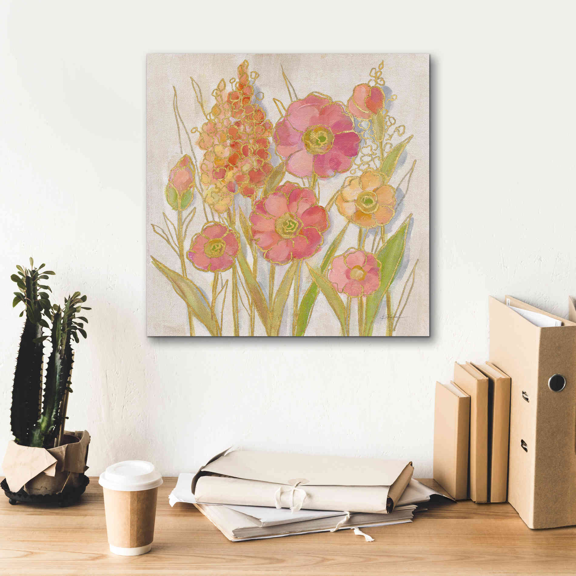 Epic Art 'Opalescent Floral I' by Silvia Vassileva, Canvas Wall Art,18 x 18