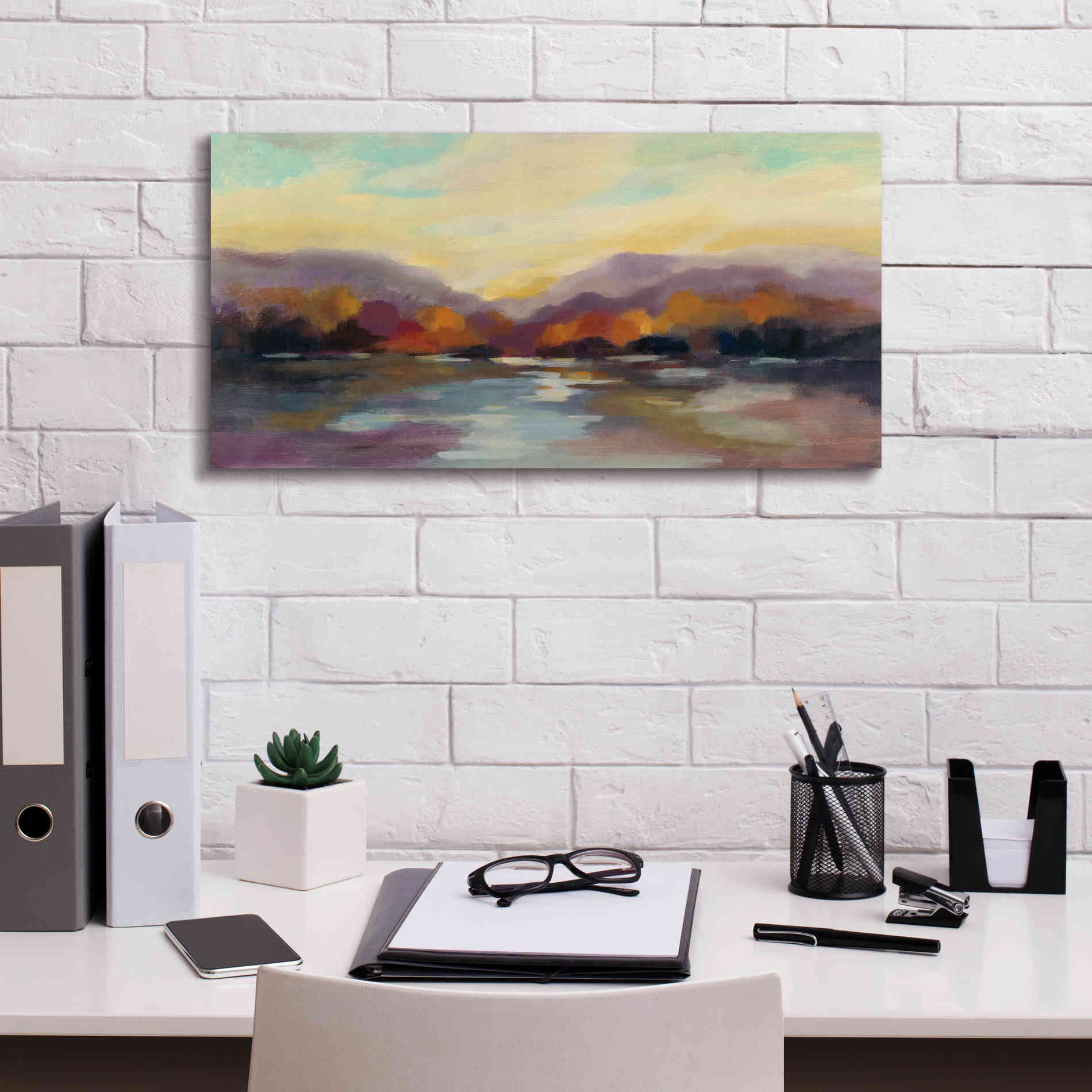 Epic Art 'Fall Sunset' by Silvia Vassileva, Canvas Wall Art,24 x 12