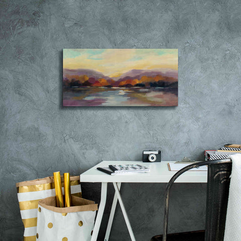 Image of Epic Art 'Fall Sunset' by Silvia Vassileva, Canvas Wall Art,24 x 12