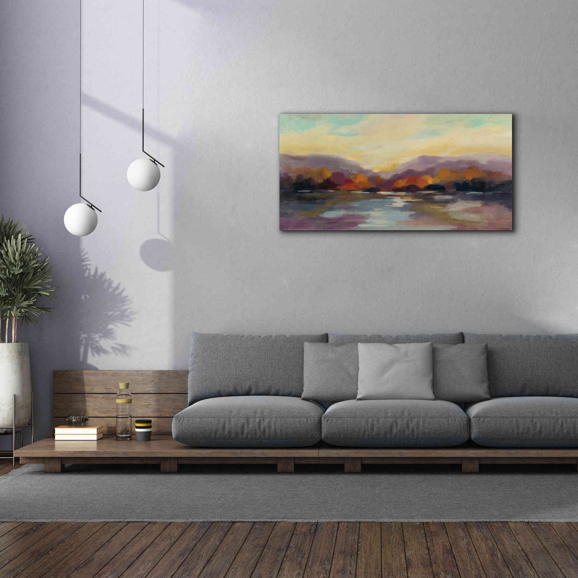 Epic Art 'Fall Sunset' by Silvia Vassileva, Canvas Wall Art,60 x 30