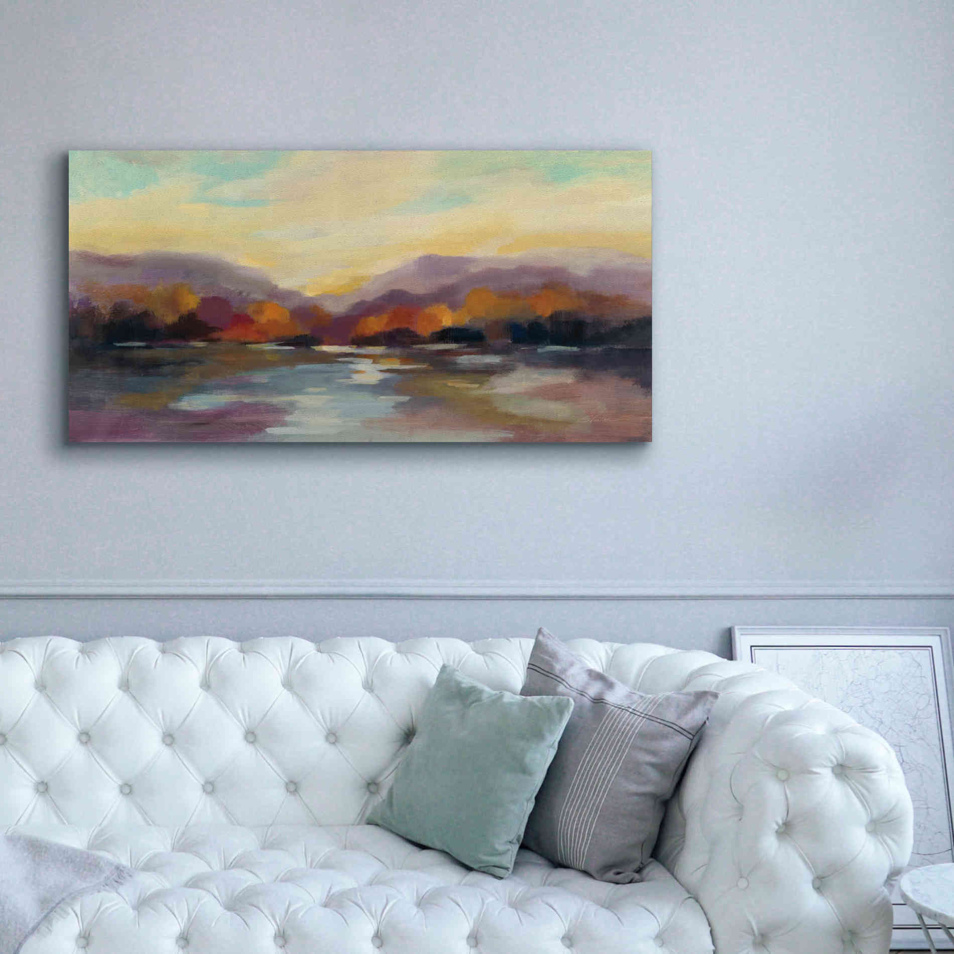 Epic Art 'Fall Sunset' by Silvia Vassileva, Canvas Wall Art,60 x 30
