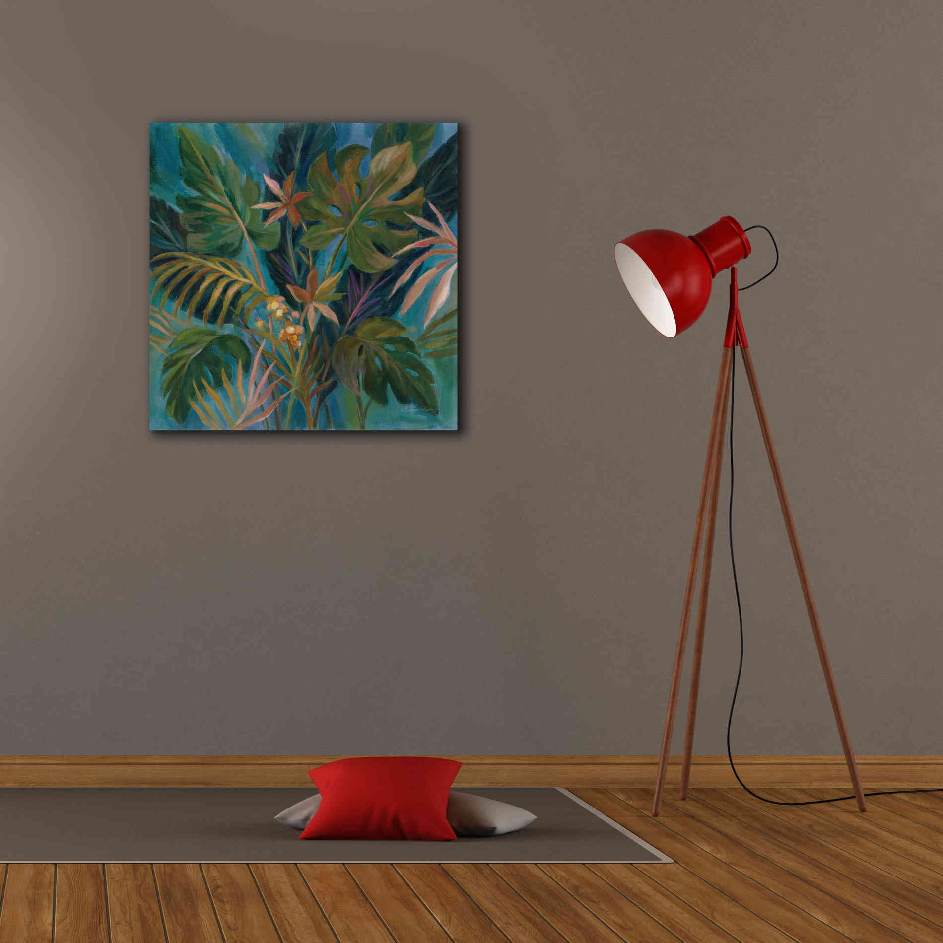 Epic Art 'Midnight Tropical Leaves' by Silvia Vassileva, Canvas Wall Art,26 x 26