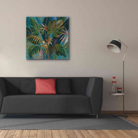 Image of Epic Art 'Midnight Tropical Leaves' by Silvia Vassileva, Canvas Wall Art,37 x 37