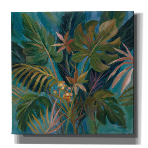 Image of Epic Art 'Midnight Tropical Leaves' by Silvia Vassileva, Canvas Wall Art,12x12x1.1x0,18x18x1.1x0,26x26x1.74x0,37x37x1.74x0