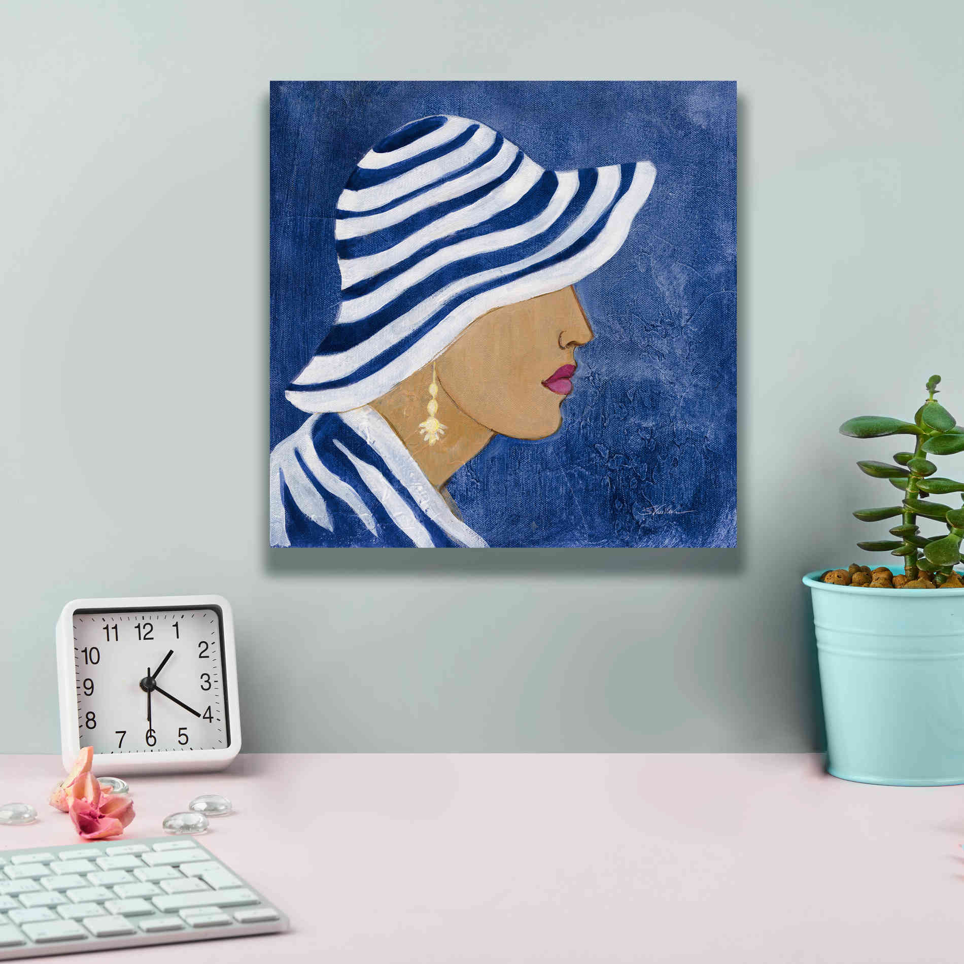 Epic Art 'Lady with Hat I' by Silvia Vassileva, Canvas Wall Art,12 x 12