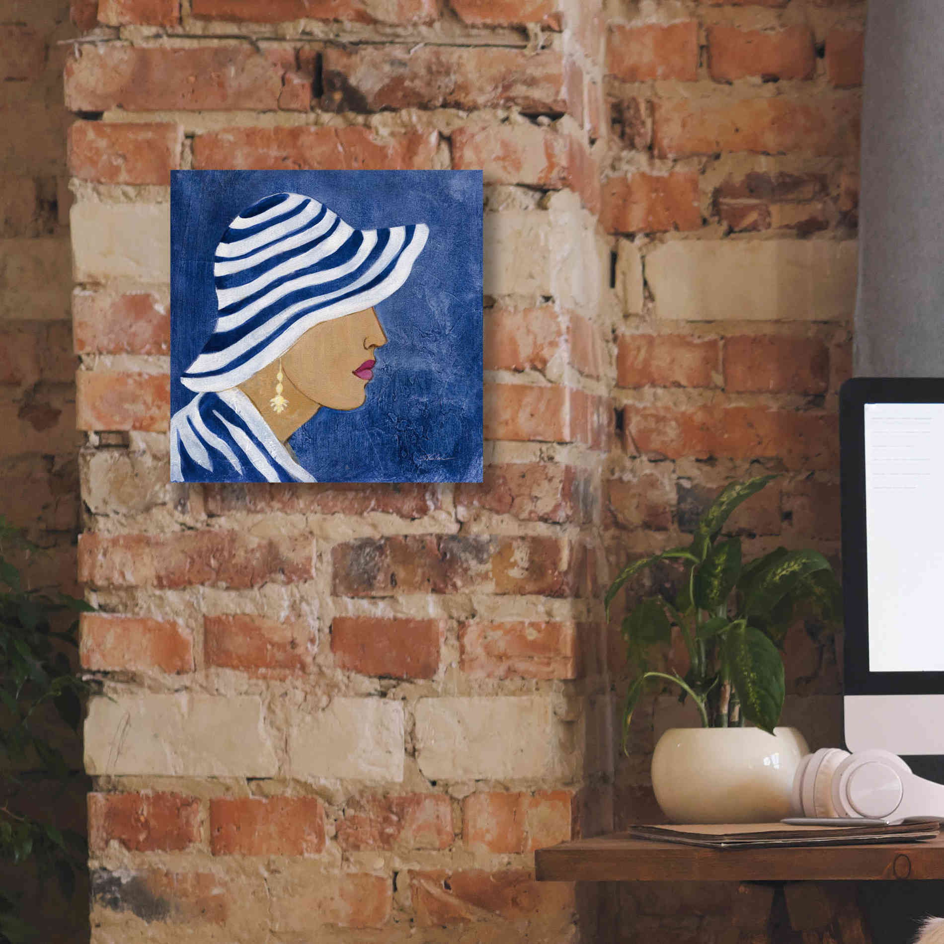 Epic Art 'Lady with Hat I' by Silvia Vassileva, Canvas Wall Art,12 x 12