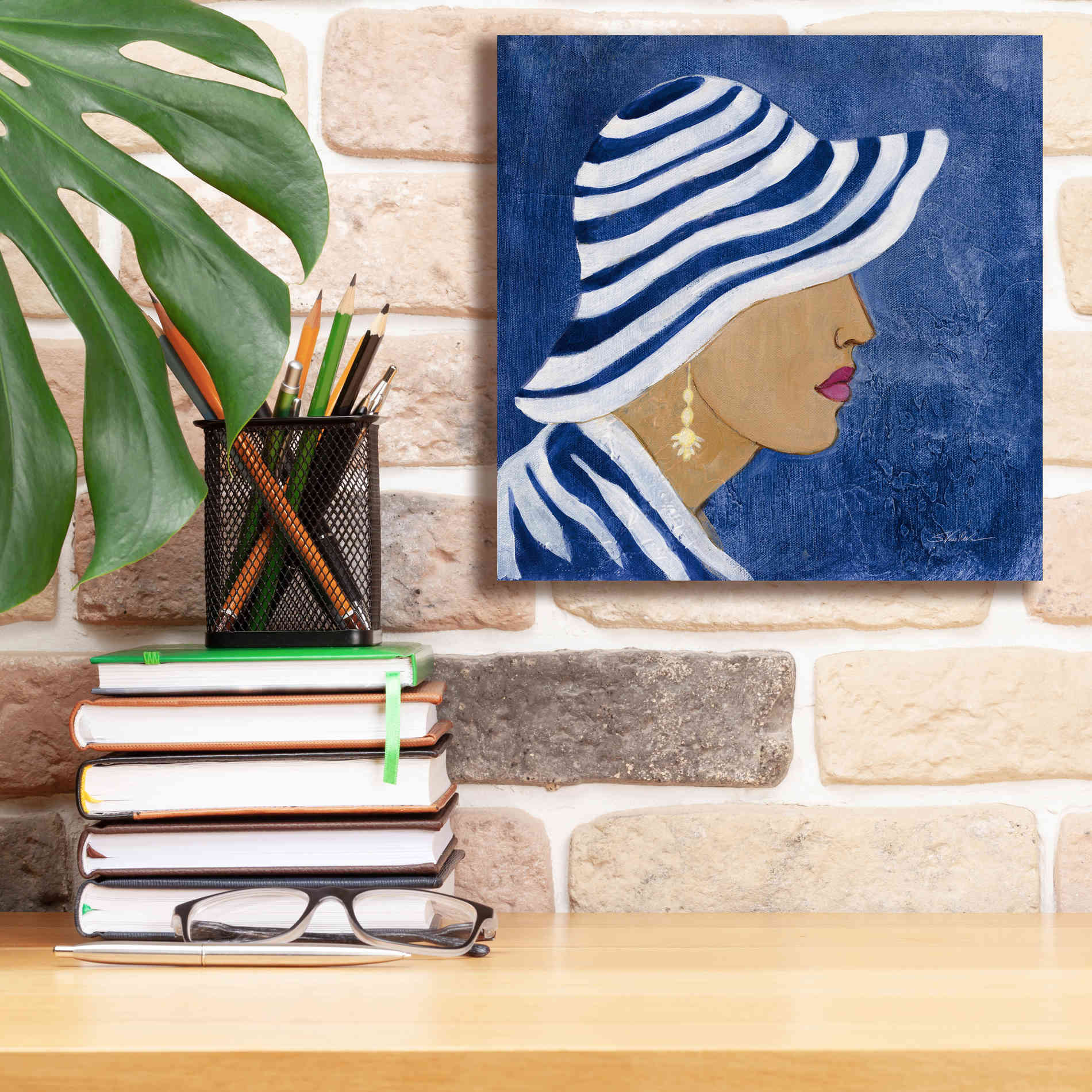 Epic Art 'Lady with Hat I' by Silvia Vassileva, Canvas Wall Art,12 x 12