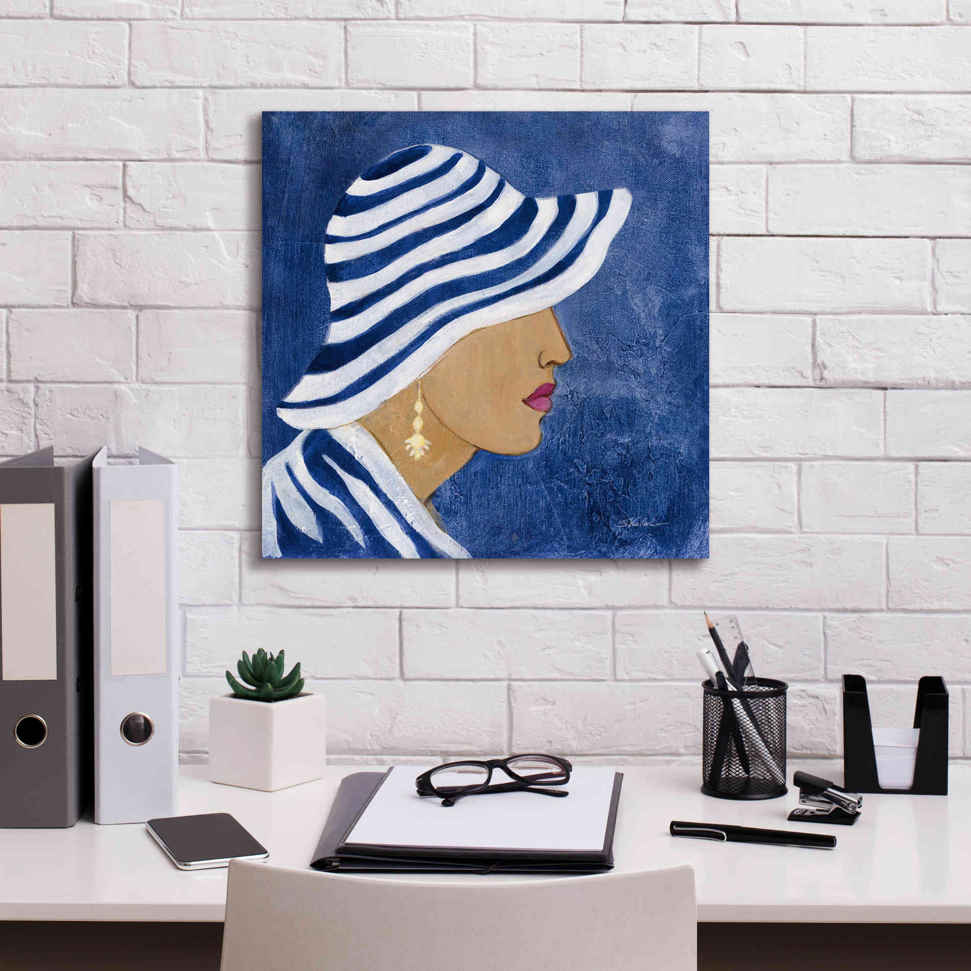 Epic Art 'Lady with Hat I' by Silvia Vassileva, Canvas Wall Art,18 x 18
